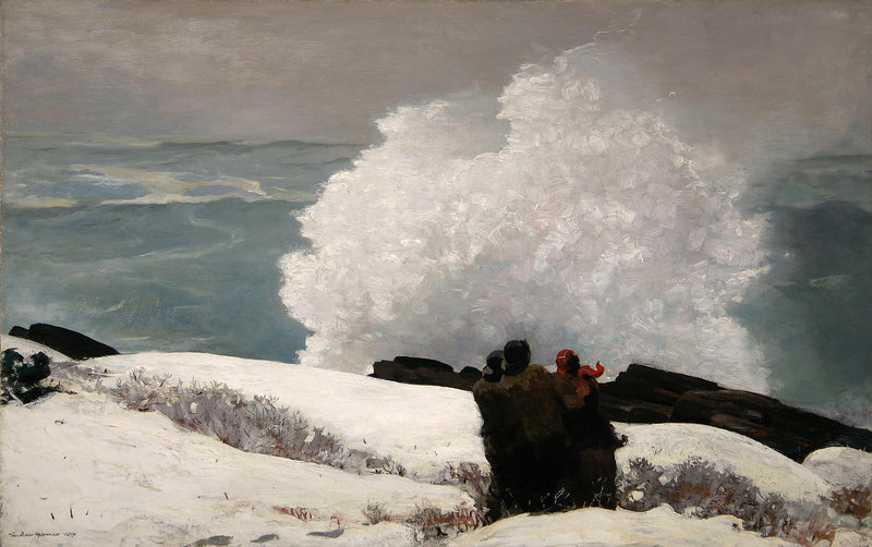 “Watching the Breakers – A High Sea,” oil on canvas, 1896.