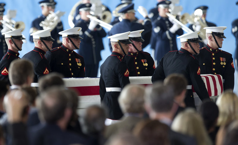 The remains of the four Americans killed in an attack on the U.S. Consulate in Libya are returned Friday in a ceremony at Andrews Air Force Base.