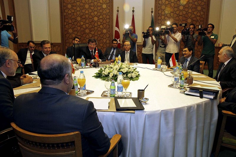 Foreign ministers from three regional nations gather for the first time to talk about Syria’s civil war, in an initiative launched by Egypt’s new President Mohammed Morsi in Cairo on Monday. Represented were Turkey, Iran and Egypt.
