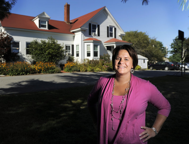 Shannon Trainor, the clinical director for Crossroads, poses for a portrait in front of the company's Windham facility Monday, Sept. 17, 2012. Crossroads just received a $1.5 million grant that will allow children to stay with their mothers who are receiving treatment.