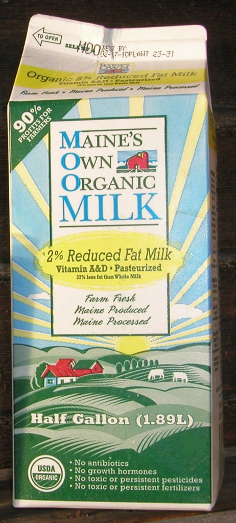 A carton of MOO Milk.