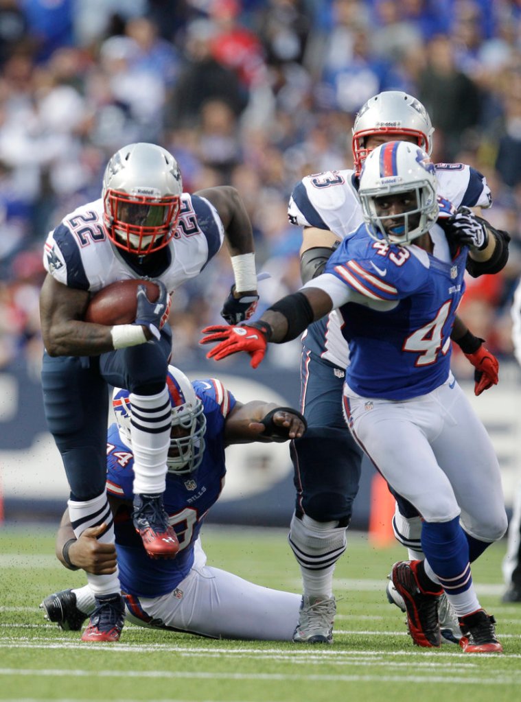 Stevan Ridley ran for 106 yards and scored two touchdowns for New England – joining Brandon Bolden as 100-yard rushers against Buffalo.