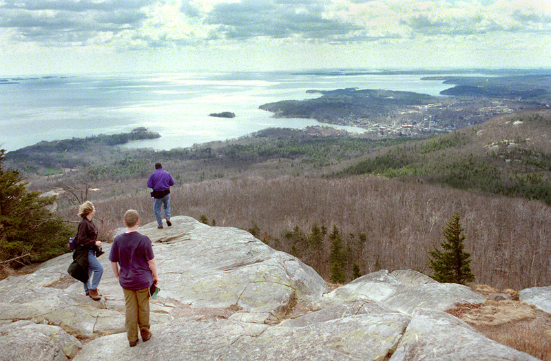 In this 1990 file photo, hikers enjoy the views from the summit of Mt. Megunticook at Camden Hills State Park. A woman fell about 60 feet from park's cliffs on Tuesday, Oct. 2, 2012.