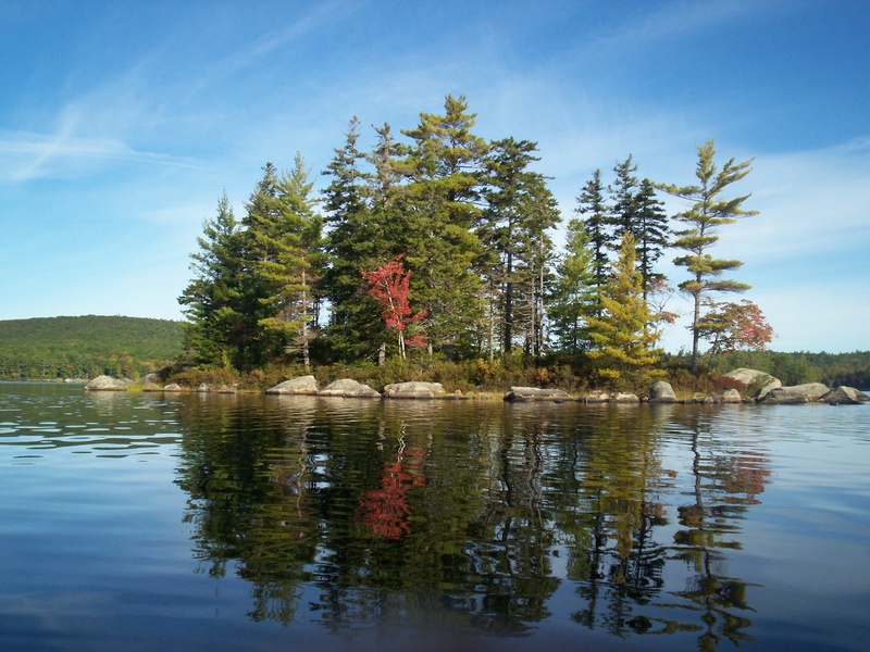 Donnell Pond includes several small islands offering some of the scenic splendors that make the pond a special place to paddle.