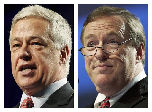 Democratic U.S. Rep. Mike Michaud, left, and his Republican challenger, Maine Senate President Kevin Raye will face off in the 2nd Congressional District race on Nov. 6. A quirk in Maine's electoral process makes the 2nd District race important in a bigger battle.