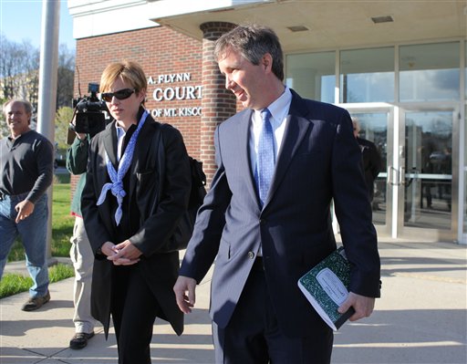 Douglas Kennedy, right, son of the late Sen. Robert F. Kennedy, arrives at village court in Mount Kisco, N.Y., in this April 12, 2012, photo,
