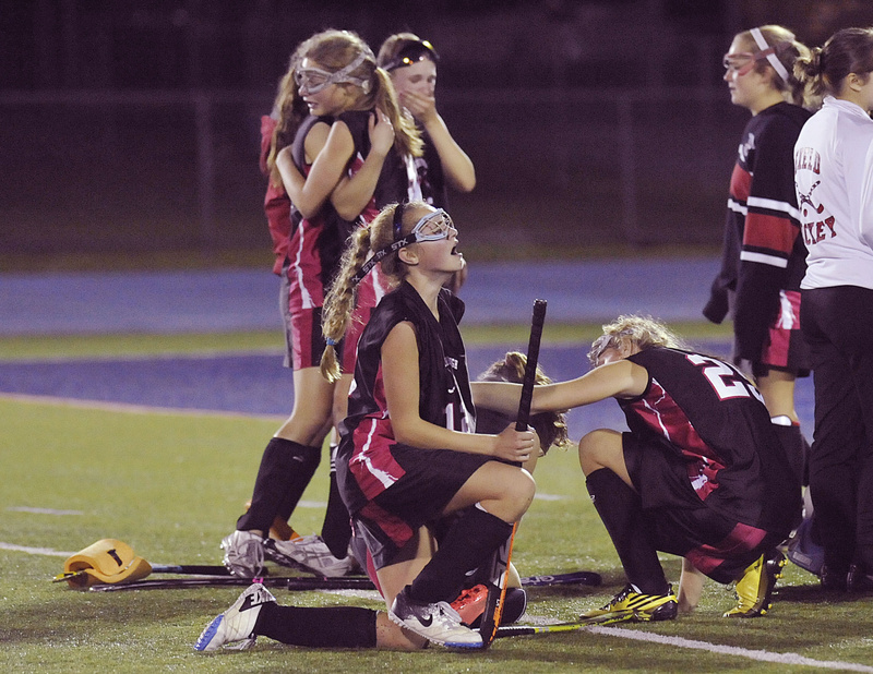 After 17 games, 17 wins and zero goals allowed, the Scarborough field hockey team ran into a dynasty in the Class A state championship game on Saturday. The Red Storm kept Skowhegan scoreless for the first half, but then the Indians scored three goals in less than three minutes to win 3-0, their 11th title in 12 years.