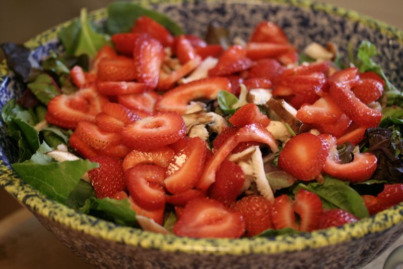 Strawberry shiitake salad is part of the plant-based menu for Wednesday’s annual Cure Breast Cancer for ME luncheon.