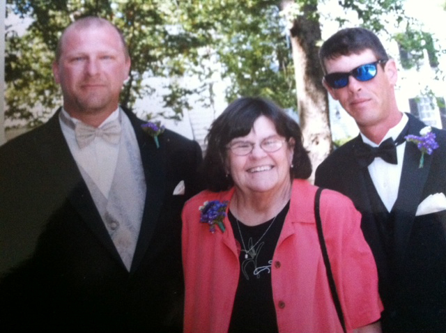 Ellen Moulton and her sons Peter Krauss, left, and Stephen Krauss. "She did everything and anything" for us, Peter said.