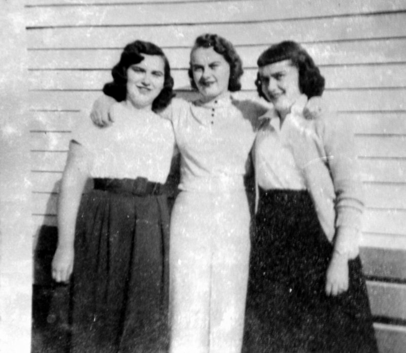 Lorraine Danforth, right, Christine Dupuis and Edna Doyon in Augusta in the 1950s.