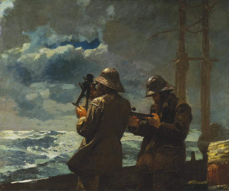 Winslow Homer's painting "Eight Bells," an 1886 oil on canvas, is among the works included in Portland Museum of Art's exhibition titled "Weatherbeaten: Winslow Homer and Maine."