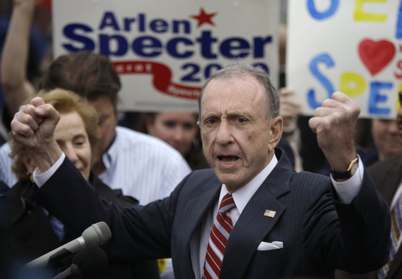 Then-U.S. Sen. Arlen Specter speaks in Philadelphia as he campaigns on May 17, 2010, the day before he lost in Pennsylvania’s Democratic U.S. Senate primary. He said he never changed his moderate style during his 30-year career because “I am what I am.”