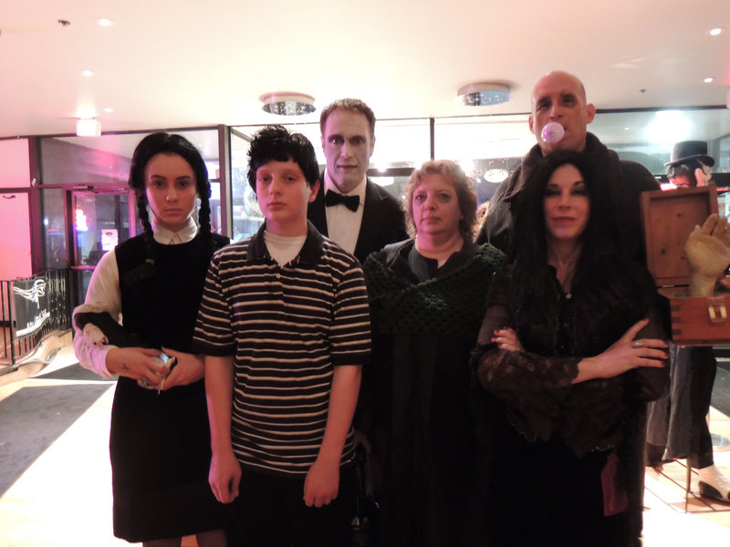 The award for Most Creative Use of Goodwill Finds went to the Addams Family: Helena, Hunter and Matthew Arbo of Cumberland (as Wednesday, Pugsley and Lurch); Peggy and Rich Williams of Richmond (as Grandmama and Uncle Fester); and Amy Harren of Greenwood (as Morticia). Even The Thing was present ... as The Thing.