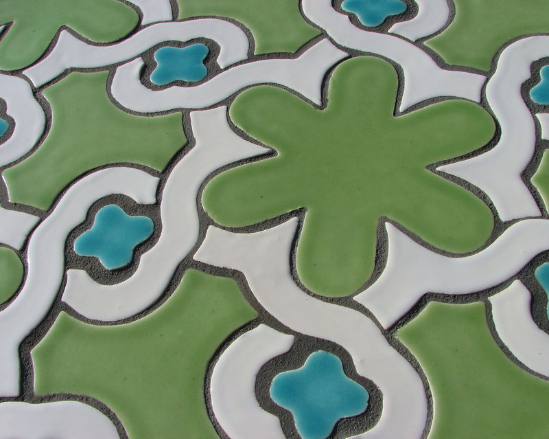 Daisy Chain Mosaic ceramic tile by Mediterra Tile