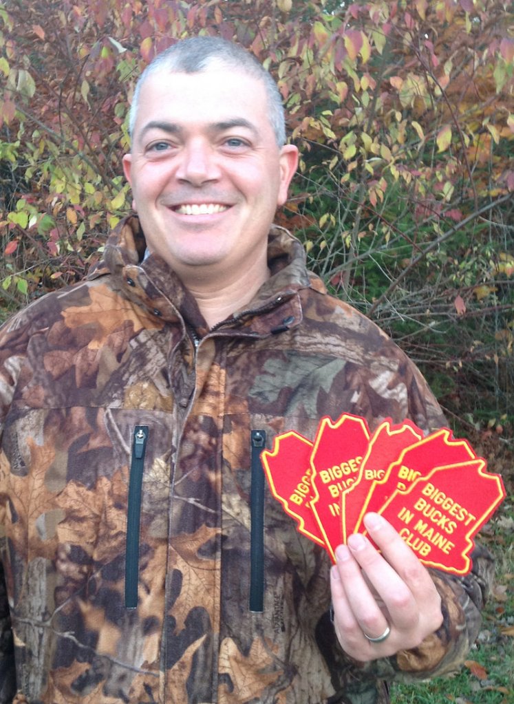 Joe Saltalamachia of Unity shows off his five patches recognizing his tagging of five big bucks.
