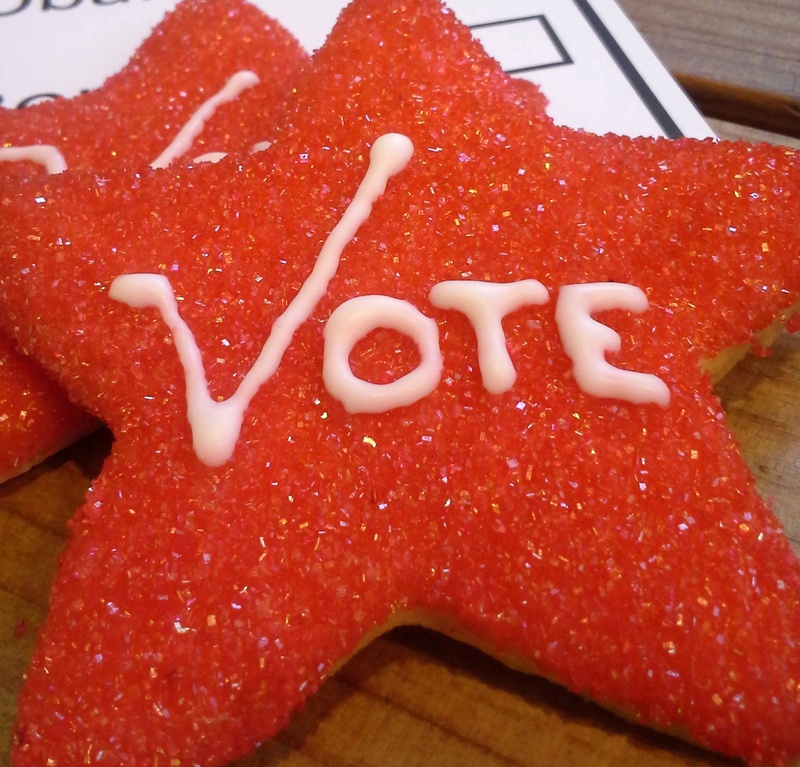 Aurora Provisions in Portland makes a statement with sugar cookies it will be offering during election season. Several local bakeries also are making voting-themed treats.