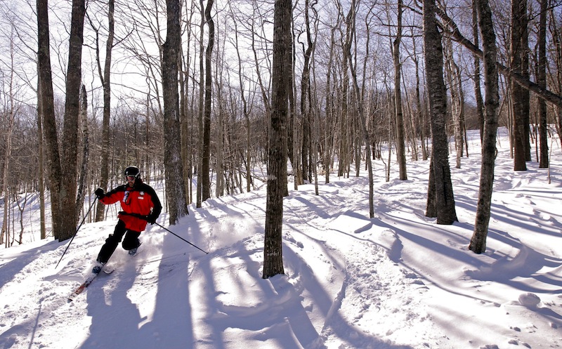 In this February 2011 file photo, Jeff Kuller, director of the Camden Snow Bowl, skis in a glades at the Camden Snow Bowl. Kuller died Sunday at the age of 56.