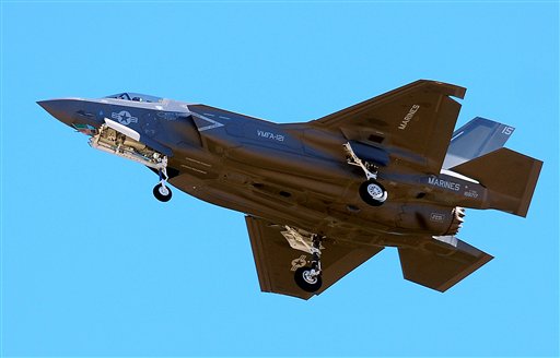 The first F-35B fighter jet attached to Marine Fighter Attack Squadron 121 arrives at Marine Corps Air Station Yuma in Yuma, Ariz., last Friday.
