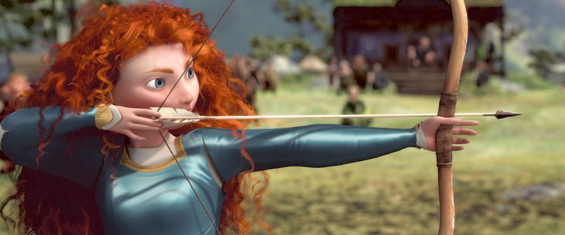 Skilled archer Merida defies convention in “Brave.”