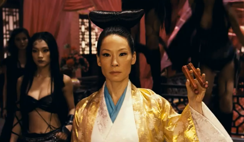 Lucy Liu stars with Russell Crowe in “The Man with the Iron Fists.”