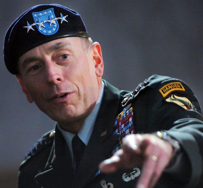 Then-U.S. Central Commander Gen. David Petraeus in a Sept. 18, 2009, photo. Petraeus was the top war commander in Afghanistan before becoming director of the CIA.