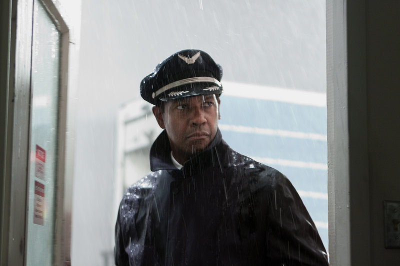 Denzel Washington portrays Whip Whitaker in a scene from “Flight.” Washington plays an airline pilot who, despite being hungover, drunk and coked-up, lands a rapidly deteriorating plane.