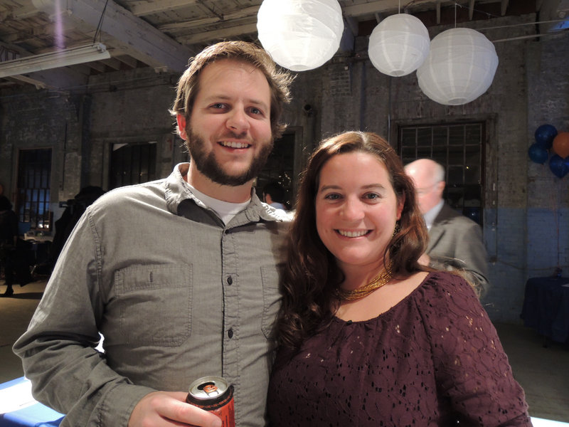 Portland residents Derek Lombard and Mali Welch, who works at Maine Magazine, the premier sponsor of the SailMaine Soiree.