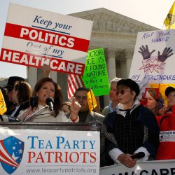 U.S. Congresswoman Bachmann speaks outside the Supreme Court in Washington