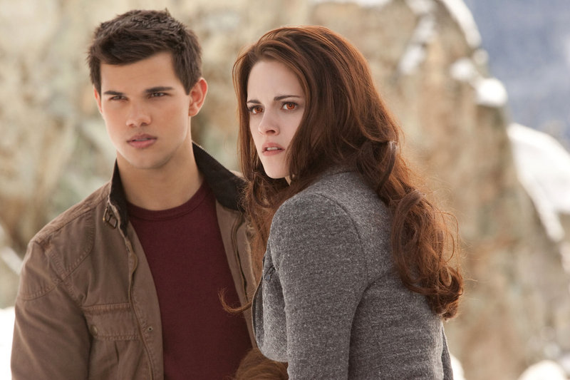 Taylor Lautner and Kristen Stewart in the final chapter of “The Twilight Saga.”