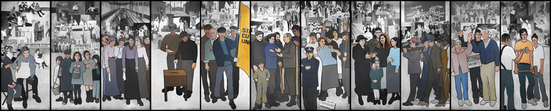 This mural depicting Maine’s labor history was ordered removed from the Department of Labor building in 2011. Noting that Gov. LePage didn’t do much campaigning for fellow Republicans, a reader wonders if he was “hibernating in the same closet that stores” the contentious mural.