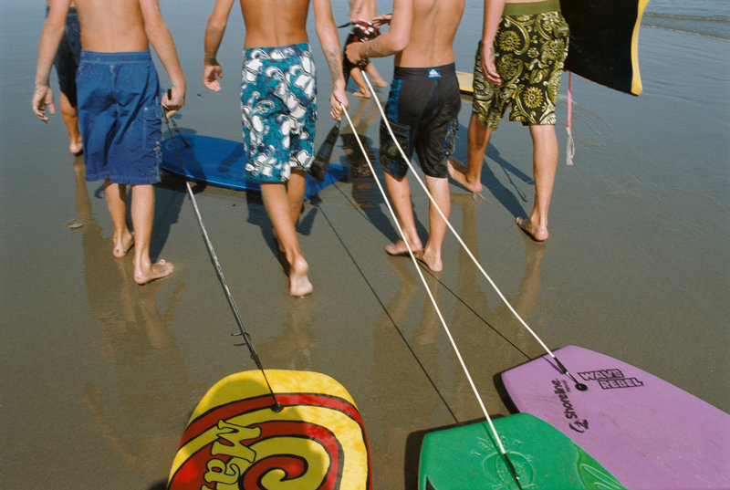 “Boogie Boards,” photograph c-print by Kathie Florsheim, at Jonathan Frost Gallery in Rockland.