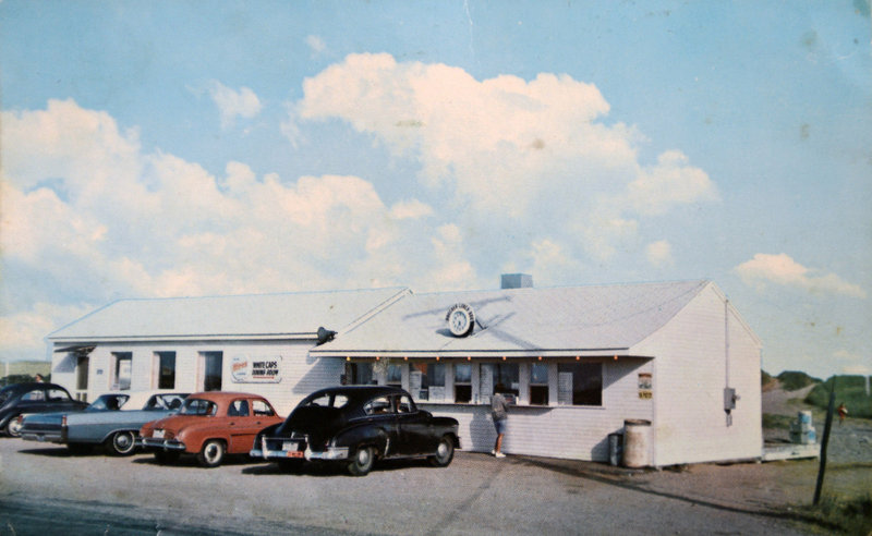 A postcard shows the former White Caps Seafood House.