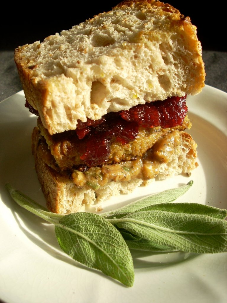 If you have leftover croquettes, use them to make a Thanksgiving sandwich using gravy and cranberry sauce.