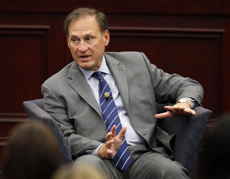 Supreme Court Justice Samuel Alito stands behind the court’s 2010 decision that helped fuel hundreds of millions of dollars in campaign spending by independent groups.
