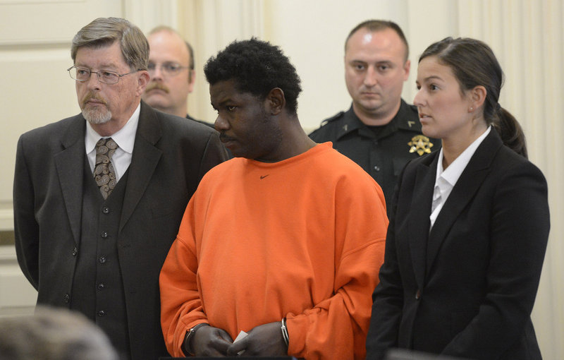 Lebon Bruno, center, appears in court on Monday, Nov. 19, 2012.