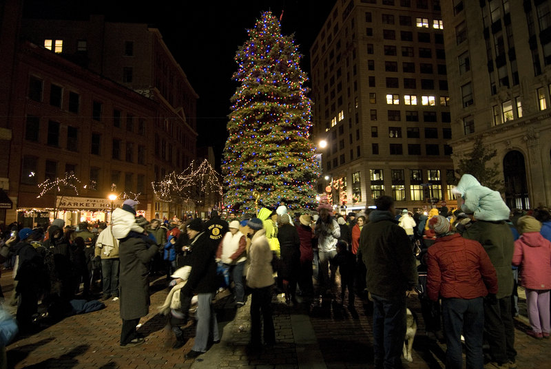 Portland’s tree-lighting ceremony will begin at 5:30 p.m. Friday.