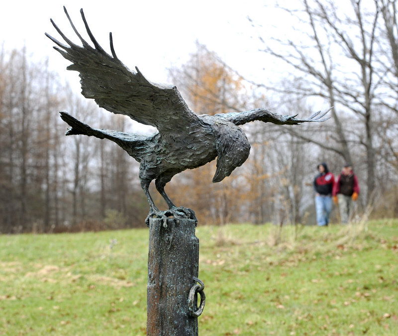 Digby Veevers-Carter’s ”Curiosity” complements the feel of the great outdoors on the Viles Arboretum’s art trail.