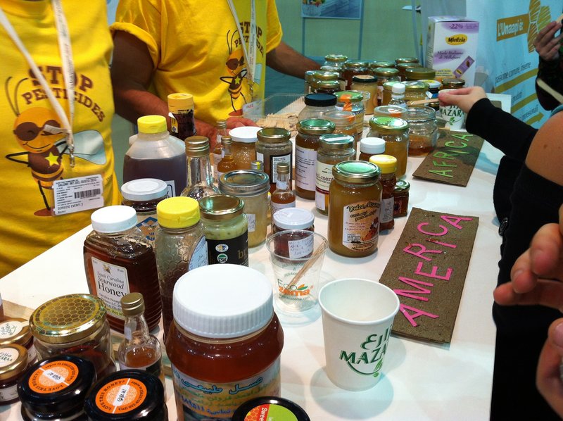 The Honey Bar booth at Terra Madre allowed delegates to sample honeys from around the world.