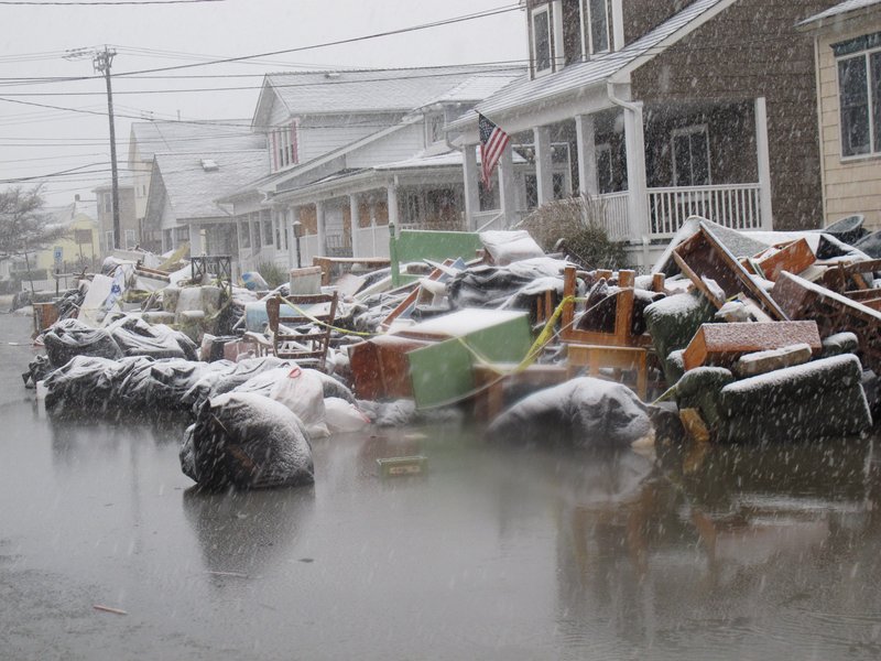 Floodwaters start to return as a nor’easter hits Point Pleasant Beach, N.J., on Nov. 7, after parts of the Jersey shore were devastated by Superstorm Sandy.