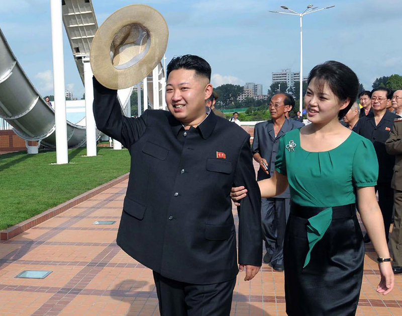 North Korean dictator Kim Jong Un and his wife, Ri Sol Ju.