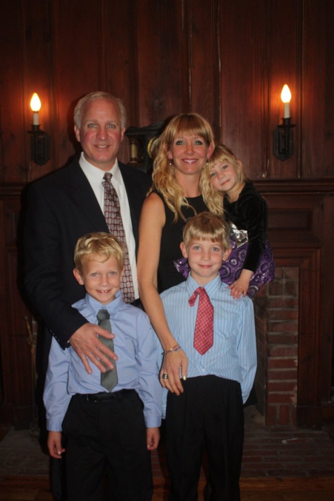 Matthew and Jennifer Lanigan with their three young children, Carter, 7, Bryce, 8, and Audrey, 4.
