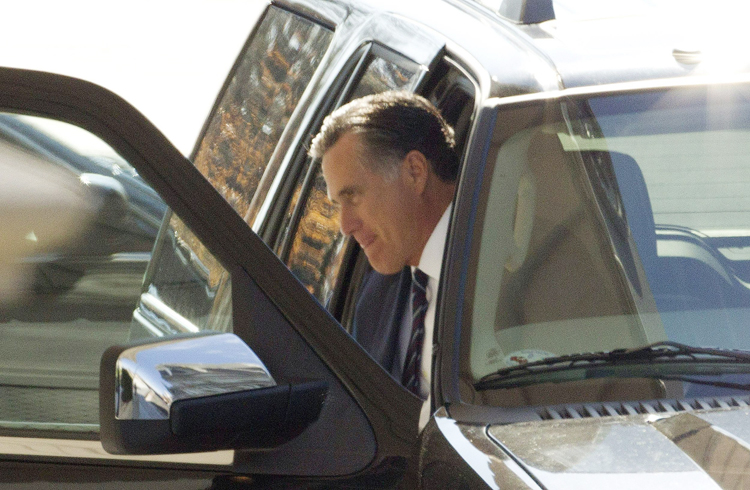 Former Republican presidential candidate Mitt Romney arrives at the White House in Washington on Wednesday for his luncheon with President Barack Obama.