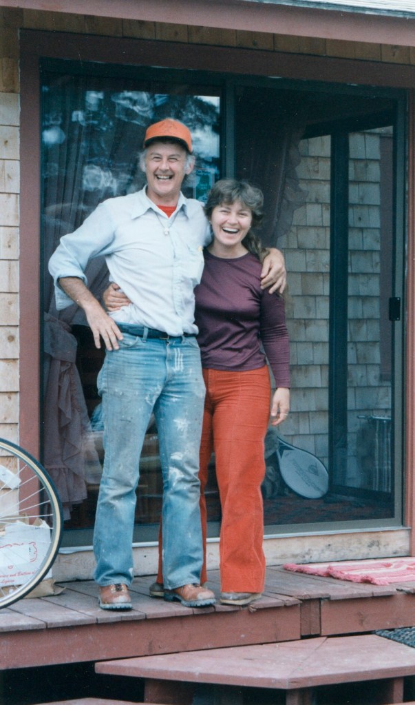 Jack and Katherine Hegarty stand outside their cabin in Jackman in this undated photo. Katherine Hegarty, 51, was shot and killed in a shootout with police in May 1992.