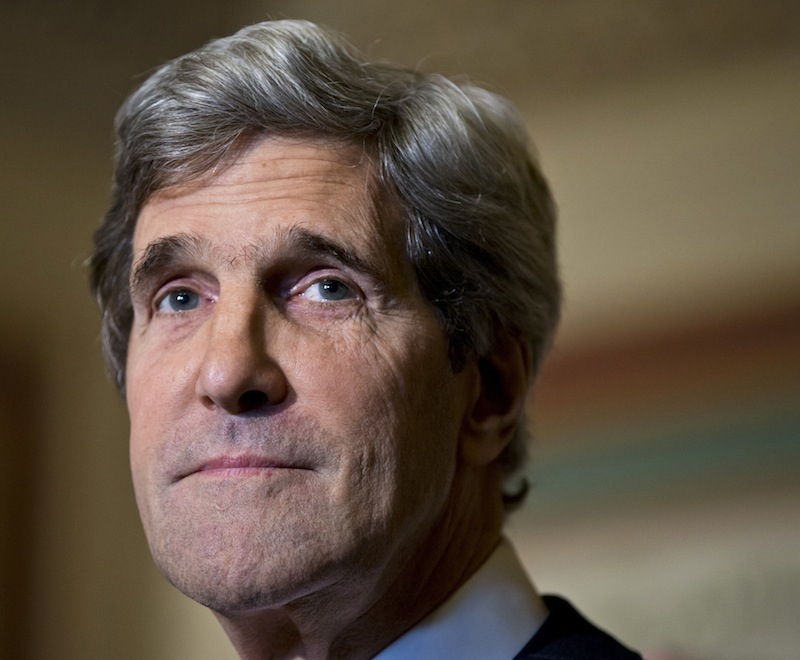 This Dec. 3, 2012 file photo shows Senate Foreign Relations Chairman Sen. John Kerry, D-Mass., at a news conference on Capitol Hill in Washington. (AP Photo/J. Scott Applewhite, File)