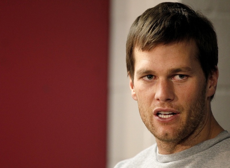 New England Patriots quarterback Tom Brady responds to a reporter's question during a media availability at the team's NFL football training facility in Foxborough, Mass., Wednesday, Dec. 12, 2012. The Patriots host the San Francisco 49ers on Sunday, Dec. 16. (AP Photo/Stephan Savoia)