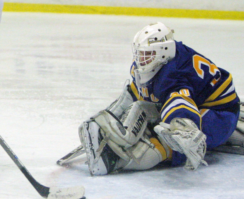 Dane Pauls, a junior goaltender, is among Falmouth’s large group of returnees from a team that reached the Western Class A championship game last winter.