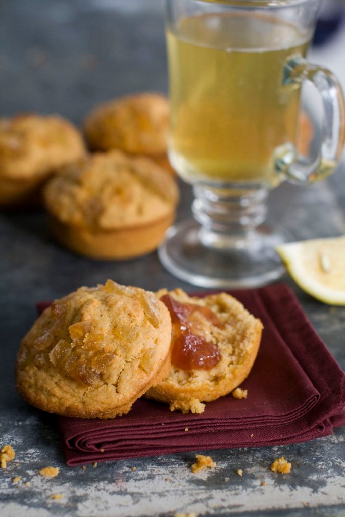 Sweet potato buttermilk muffins with candied ginger call for true sweet potatoes – not yams.