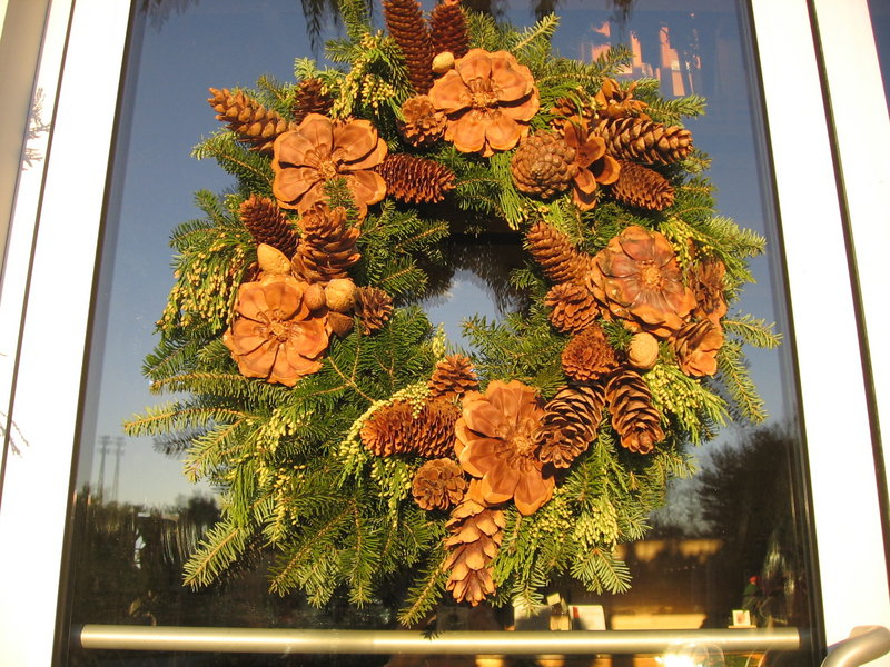 Nuts and pinecones bring natural beauty to this seasonal wreath.