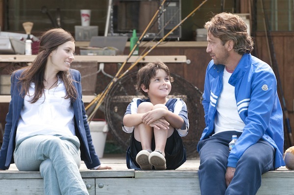 Jessica Biel, Noah Lomax and Gerard Butler in “Playing for Keeps.”