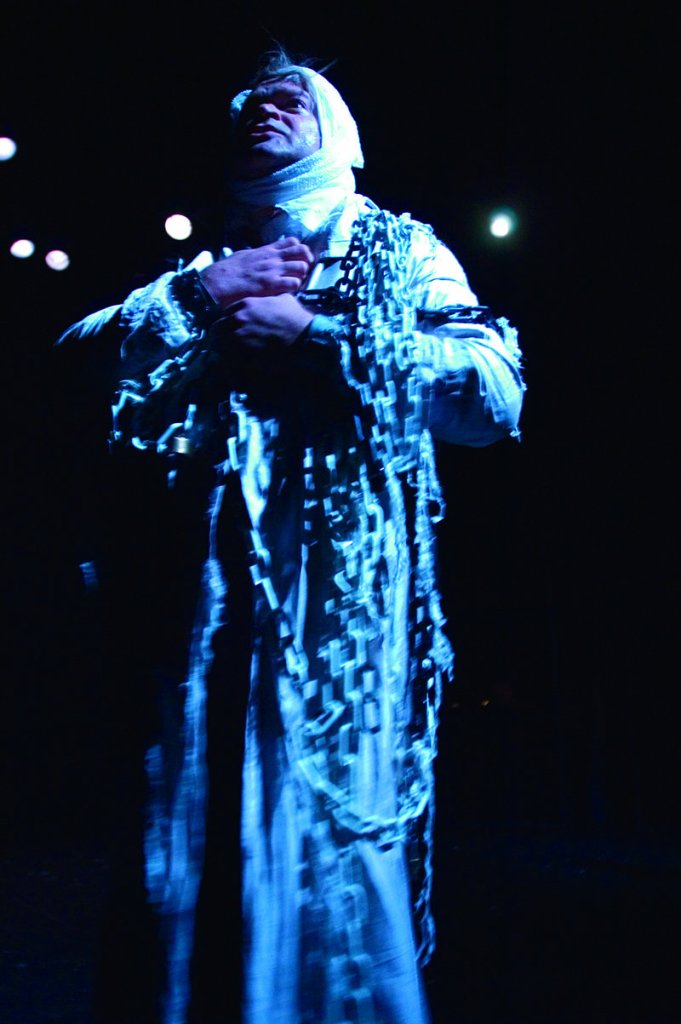 Daniel Noel as Marley's ghost in the Portland Stage Company version.